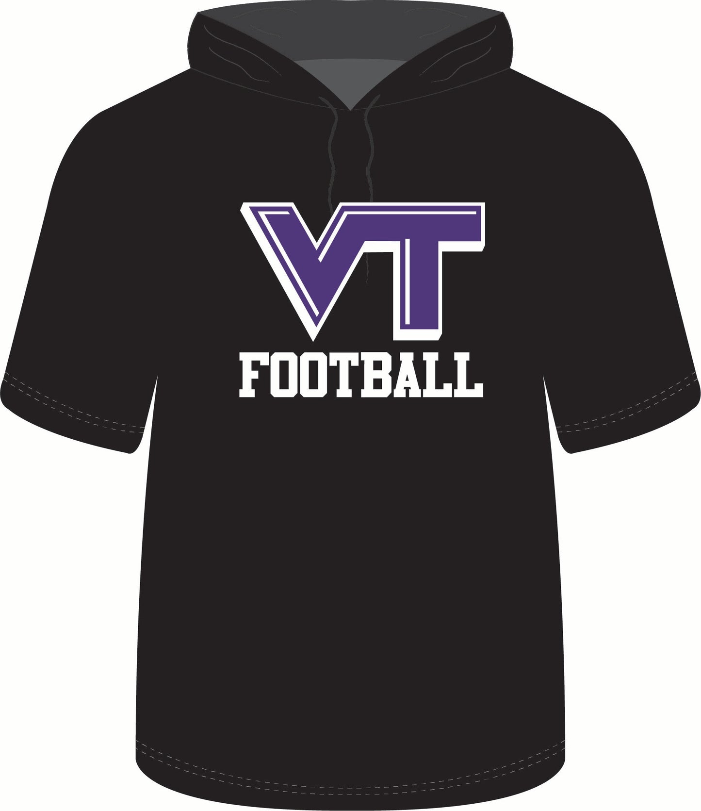 Valley Tech Football Short Sleeve Hoodie